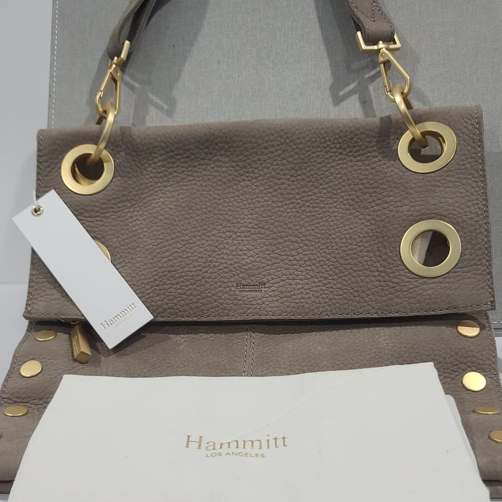 Hammitt Taupe Leather Crossbody with Gold Hardware - Picture 6 of 14